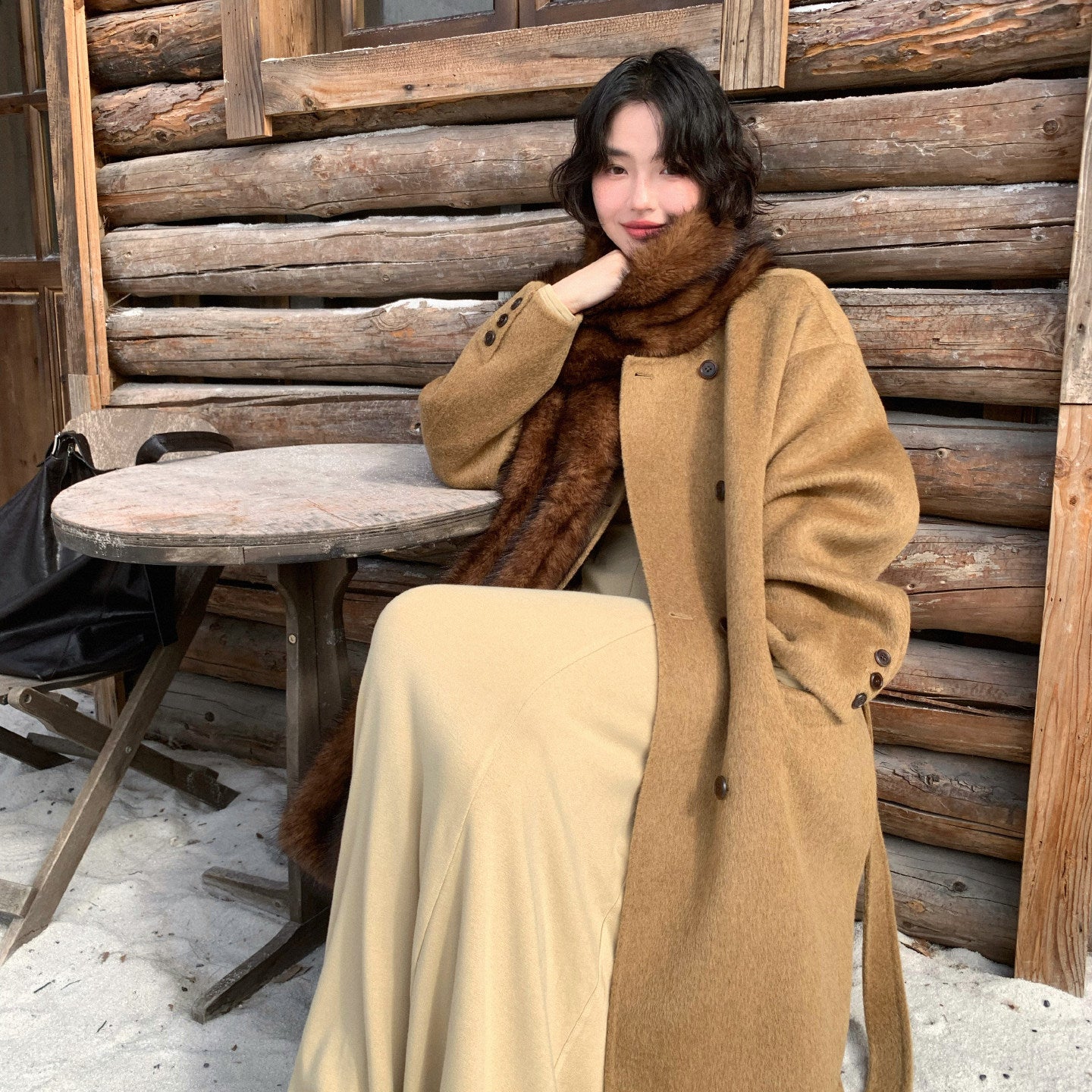Premium 100% Wool Long Double-Faced Coat