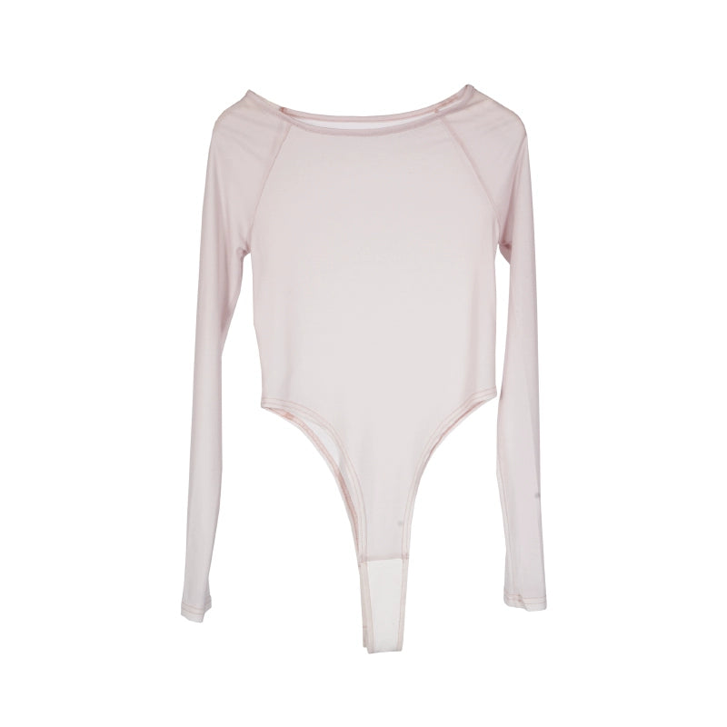 Pink Long Sleeve One Piece Top