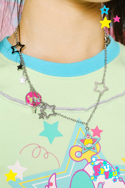 Gollum Store & Bird Bird Collaboration Cartoon Star Fun Y2K Angel Decorative Necklace Pendant
