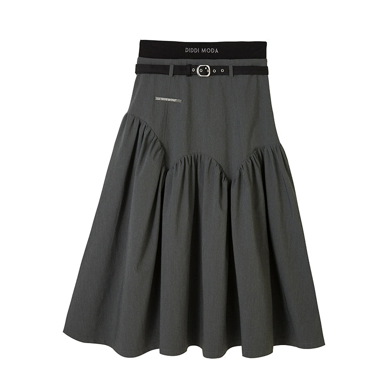 Double Waist - Irregular Academy Skirt