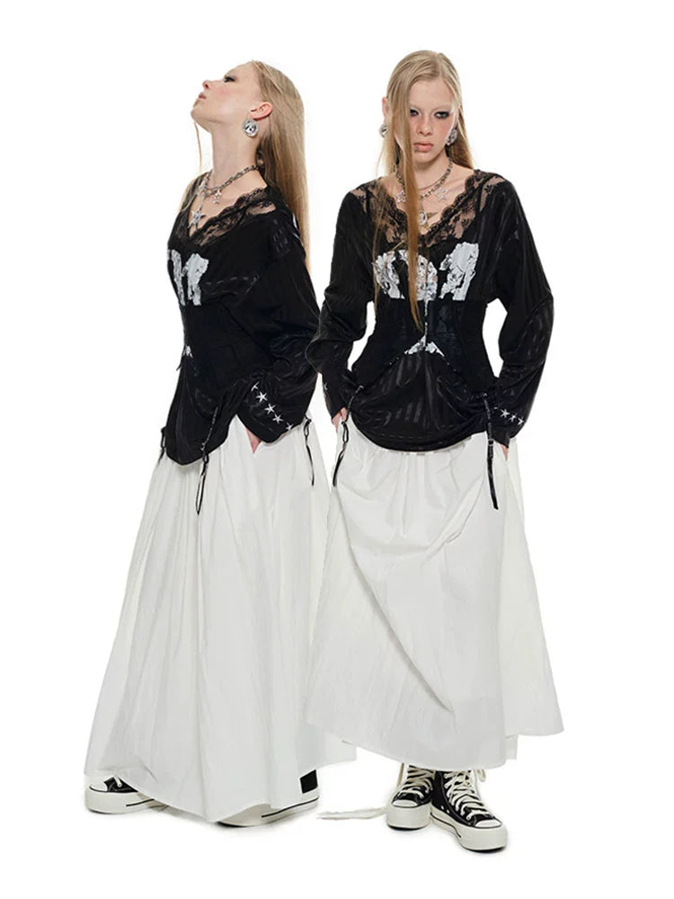 French Lace Herbal Waistband Outerwear – Sexy Slim Fit Waist-Cinching Design