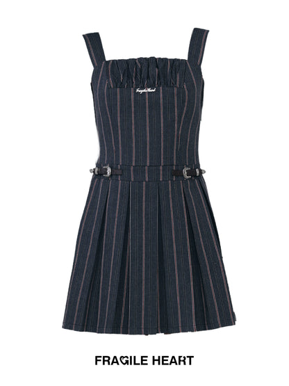 American Academy Style Striped Backband Dress