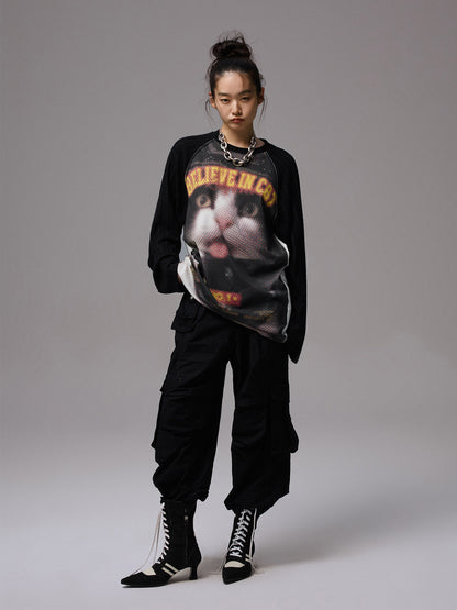 Embroidered Cargo Balloon Pants