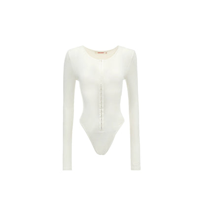 Vertical Hook-Button Long Sleeve Jumpsuit – Skinny Fit Base Layer