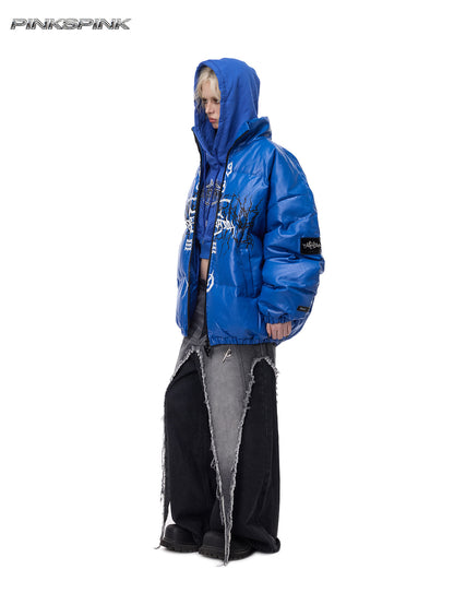 LOGO PU Leather Motorcycle Jacket – Unisex Y2K Street Fit