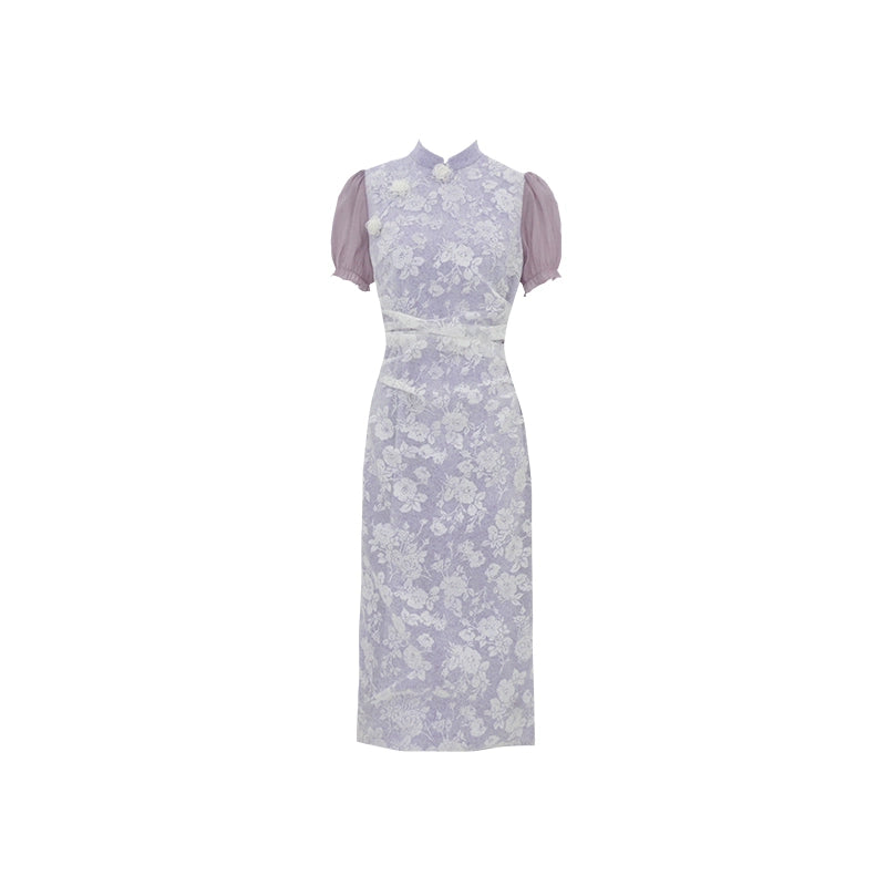 Violet Qipao Splice Dress