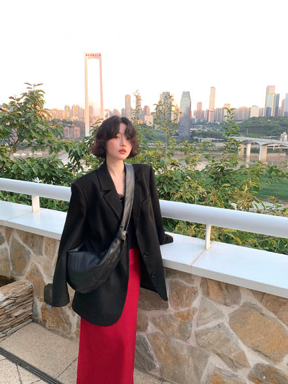 Molin Watch Loose-Fit Suit Jacket – Hong Kong Retro Autumn Modern Classic