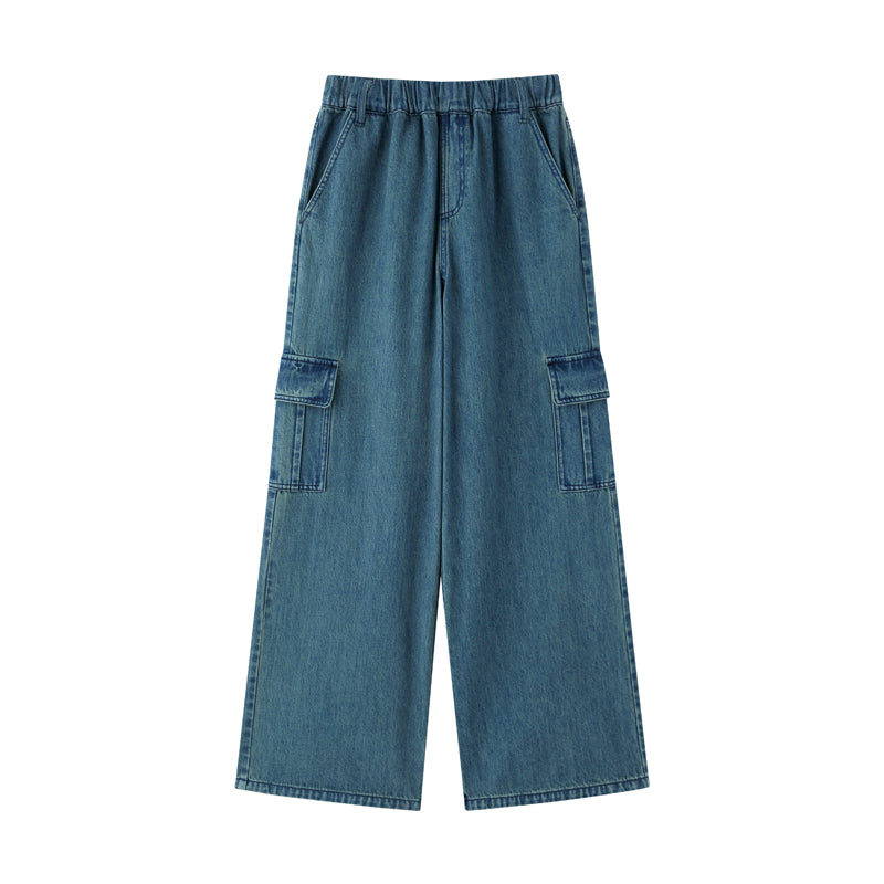 Retro Wide Pants with Pocket