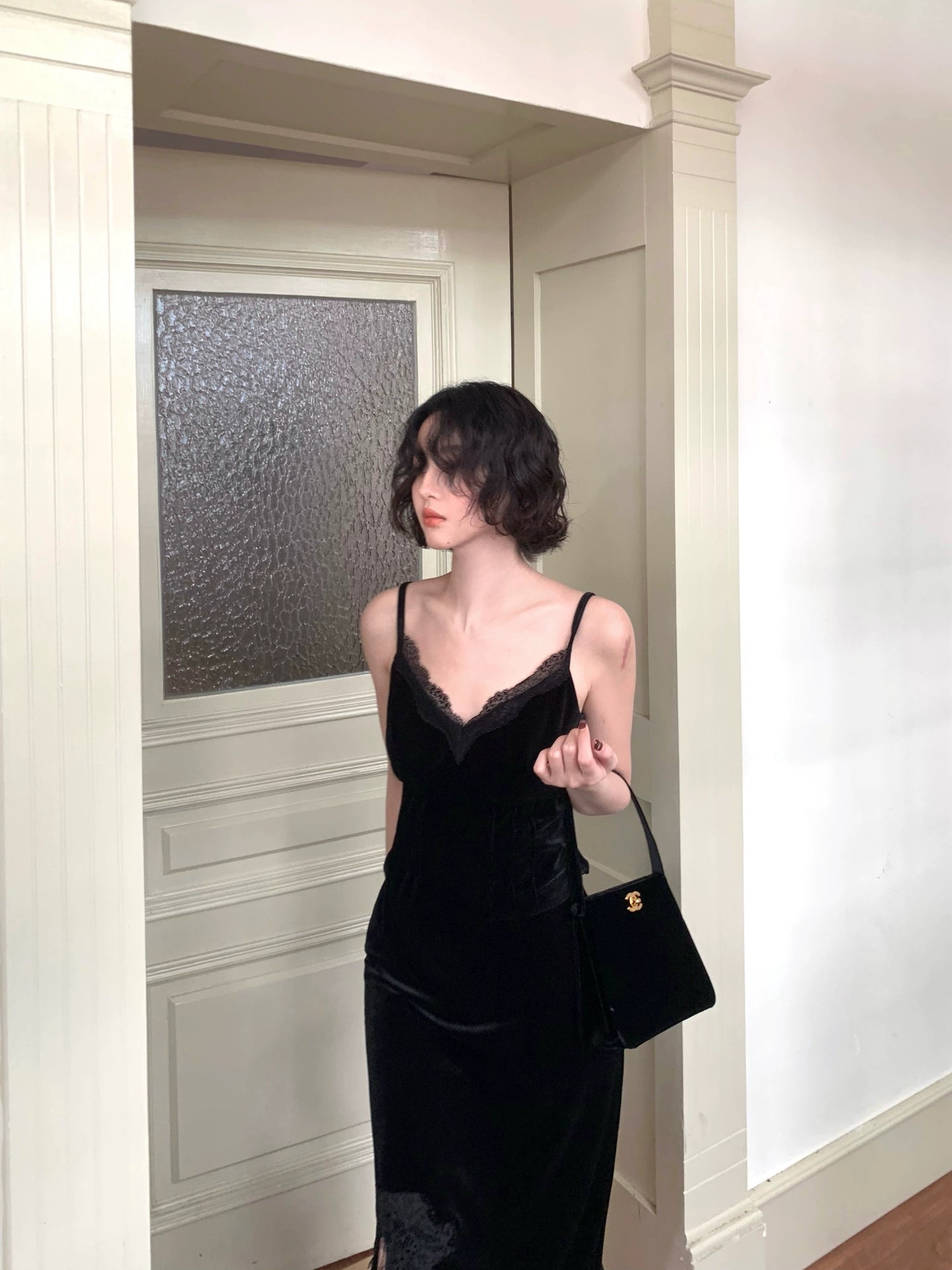 Night Banquet Whisper Lace Slip Base Top – Retro 2025 Fall/Winter Collection