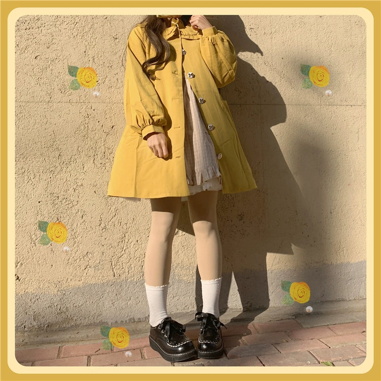 C435718 Retro Doll Collar Coat