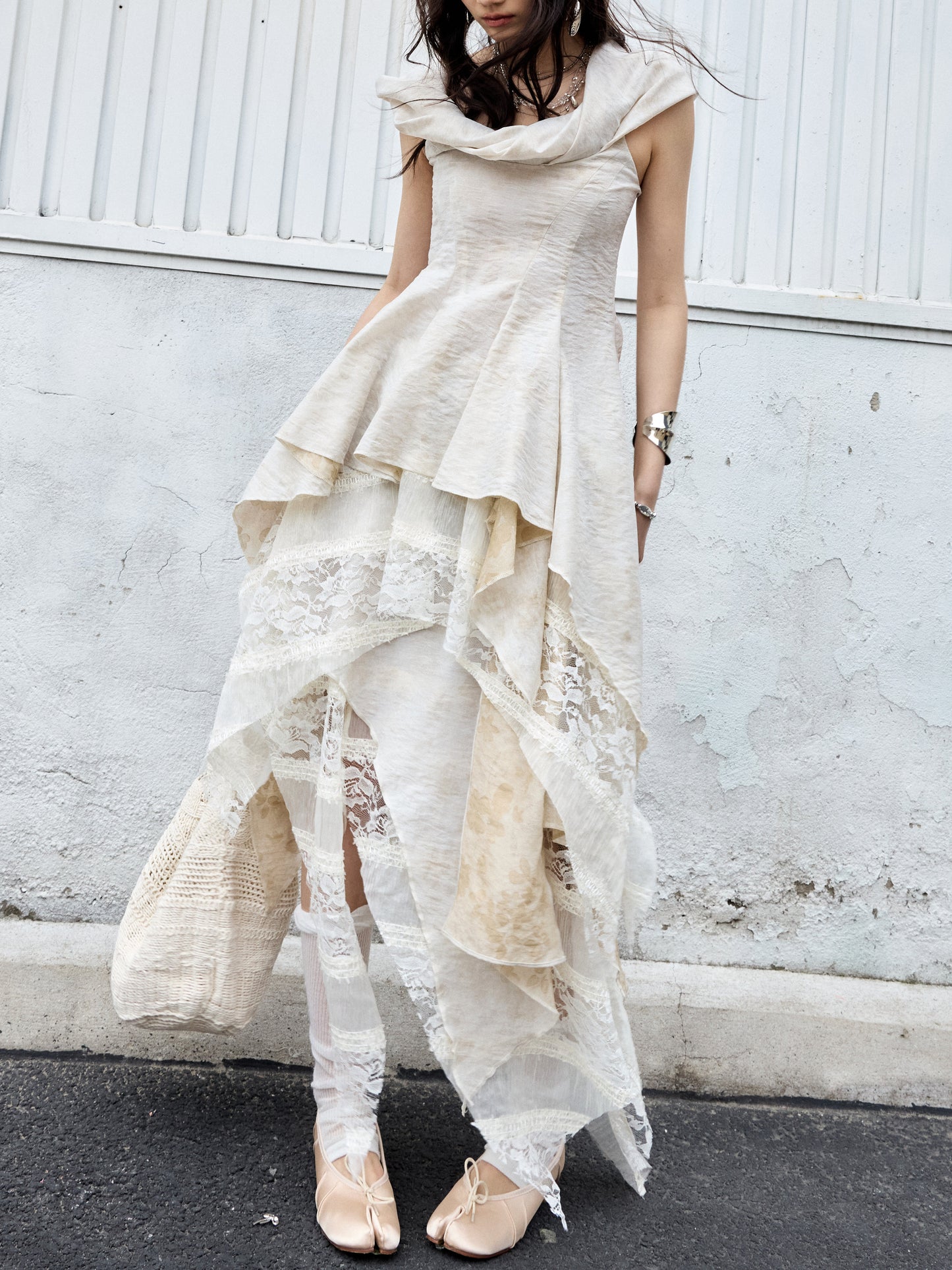 Ballet Fairy Two-Piece Dress | Sculptural Knot Collar Dress