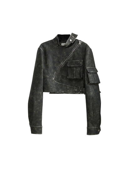 Cool Spicy Motorcycle PU Jacket Short Coat