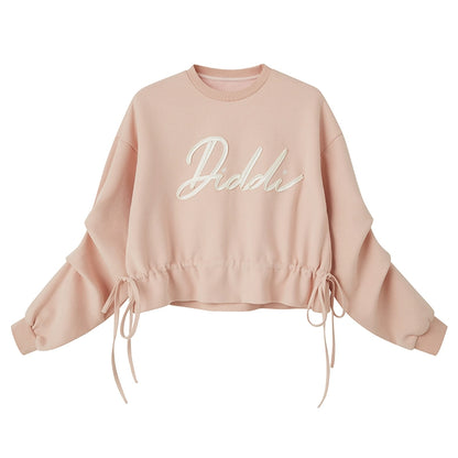 Ribbon Embroidered - Round Neck Long Sleeve