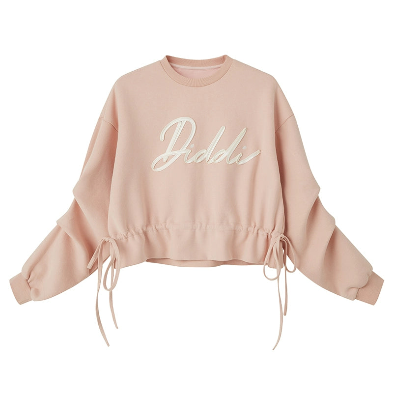 Ribbon Embroidered - Round Neck Long Sleeve