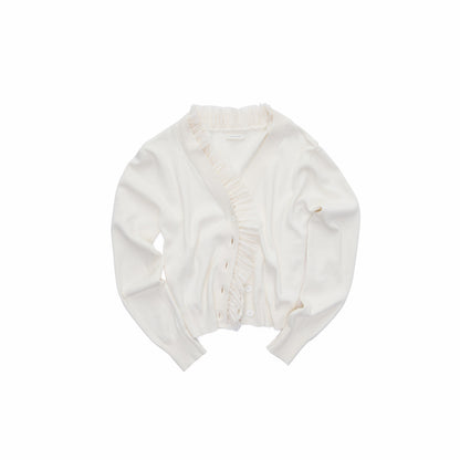 Acetate Cashmere Lace Knit Cardigan