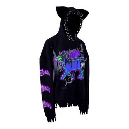 Scary Cat Ear Hoodie