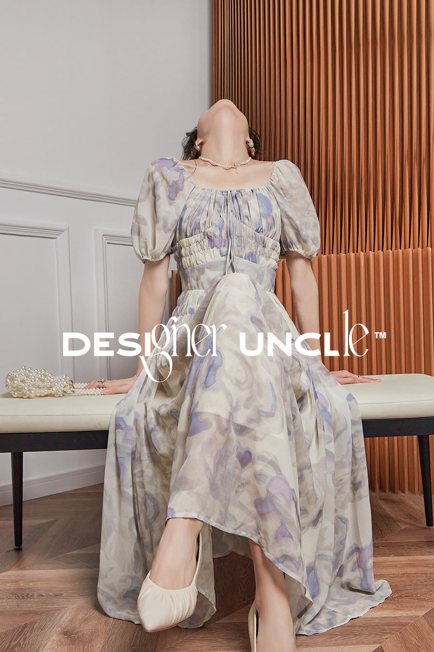 Printed Slim French Fairy Dress: A slim French fairy dress with delicate prints. Serendute Printed Slim French Fairy Dress: A slim French fairy dress with delicate prints. Serendute