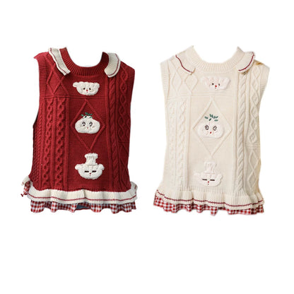 Gollum Store original breakfast series colorful illustration plush knit tank top for girls