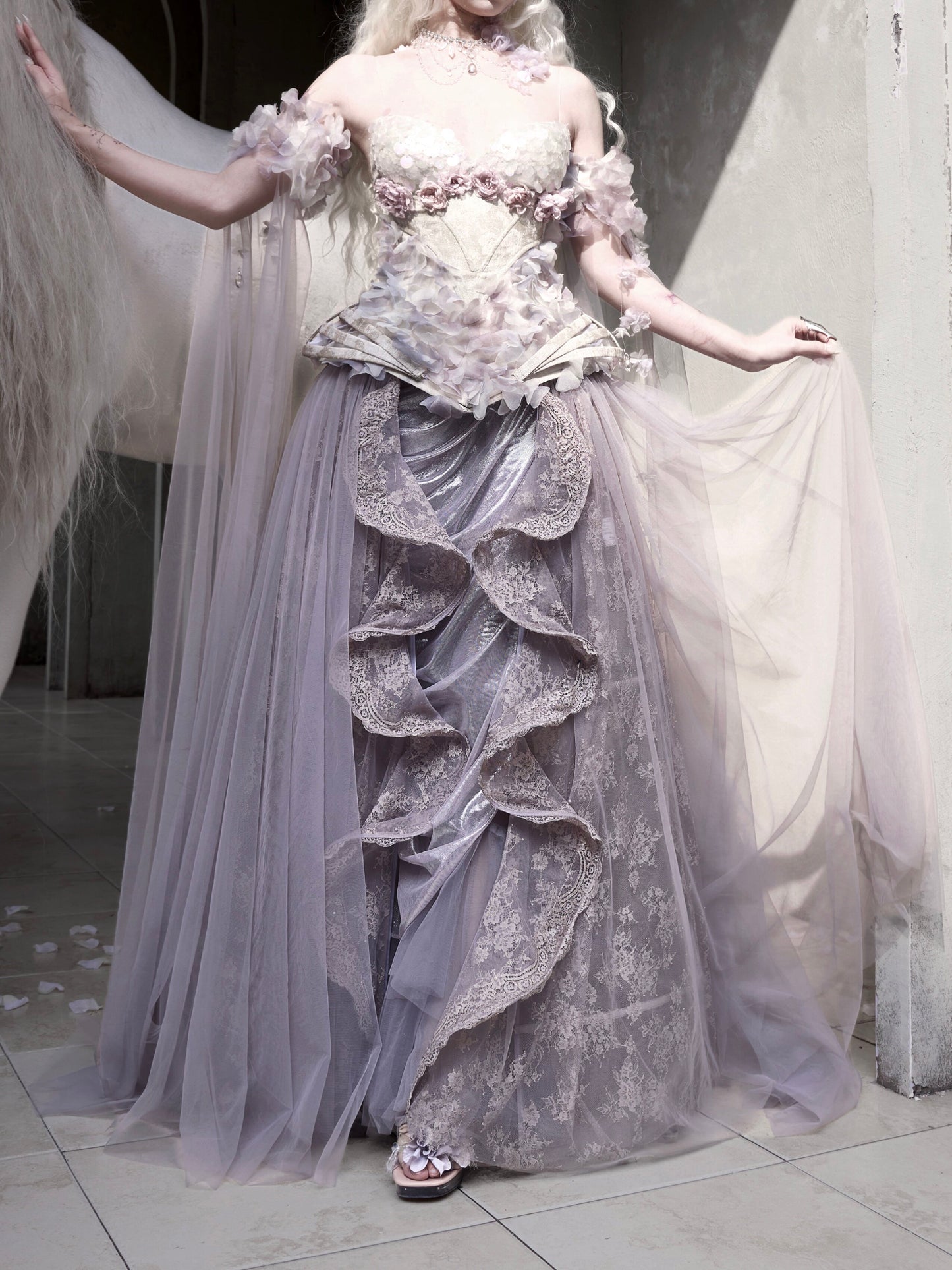 Lace Fairy Maxi Skirt | Couture Single-Layer Princess Skirt