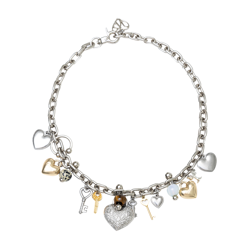 Tiger’s Eye Heart Pendant Choker – Natural Stone & Metal Necklace