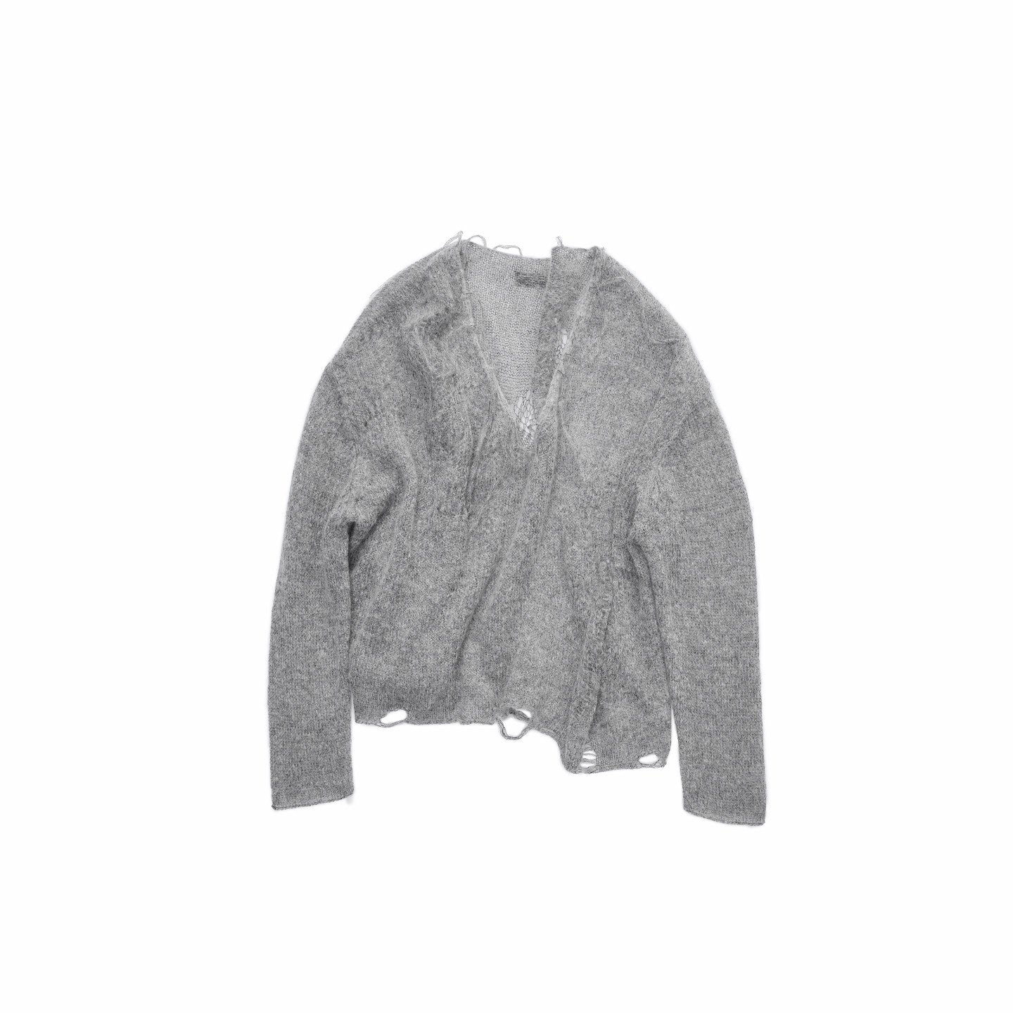 Star Cutout V-Neck Mohair Sweater