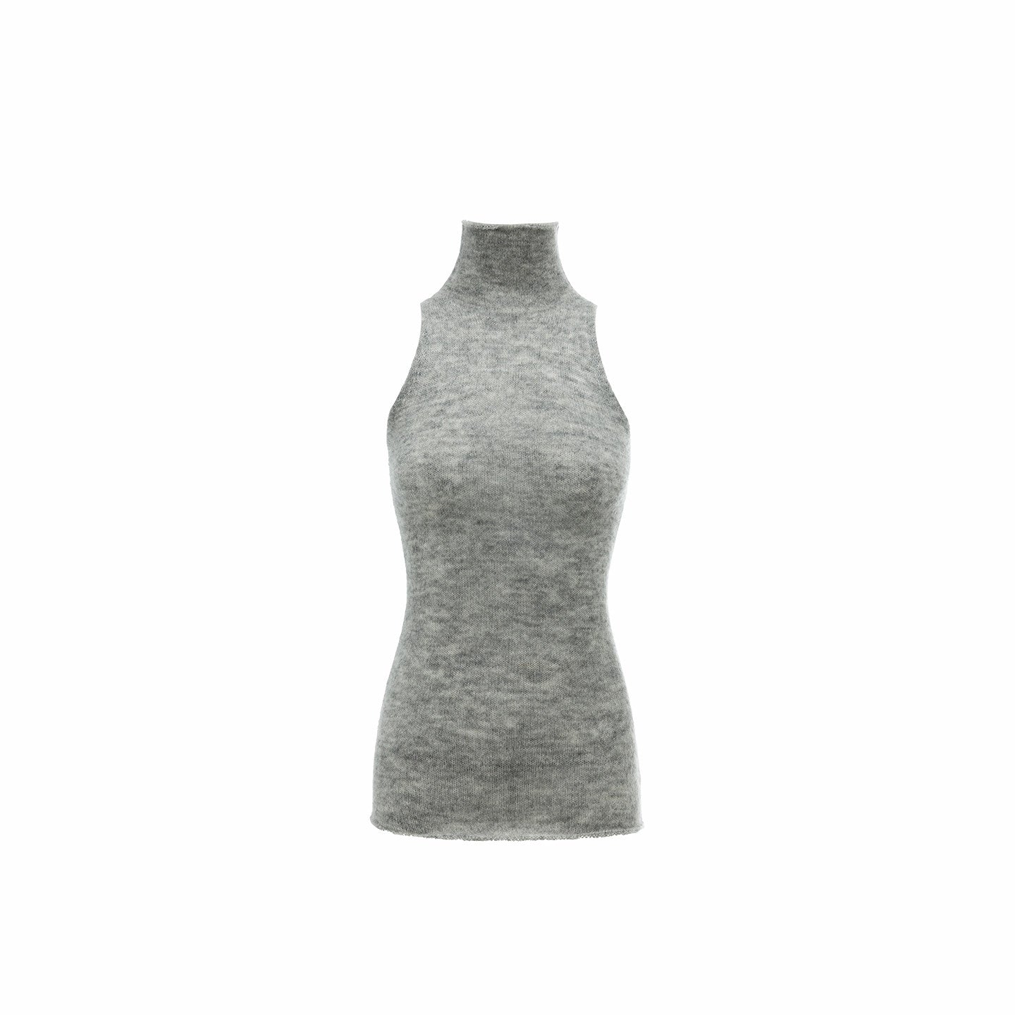Mohair Sleeveless Turtleneck Knit Top