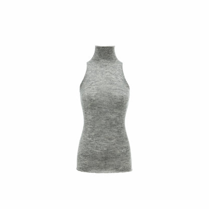 Mohair Sleeveless Turtleneck Knit Top