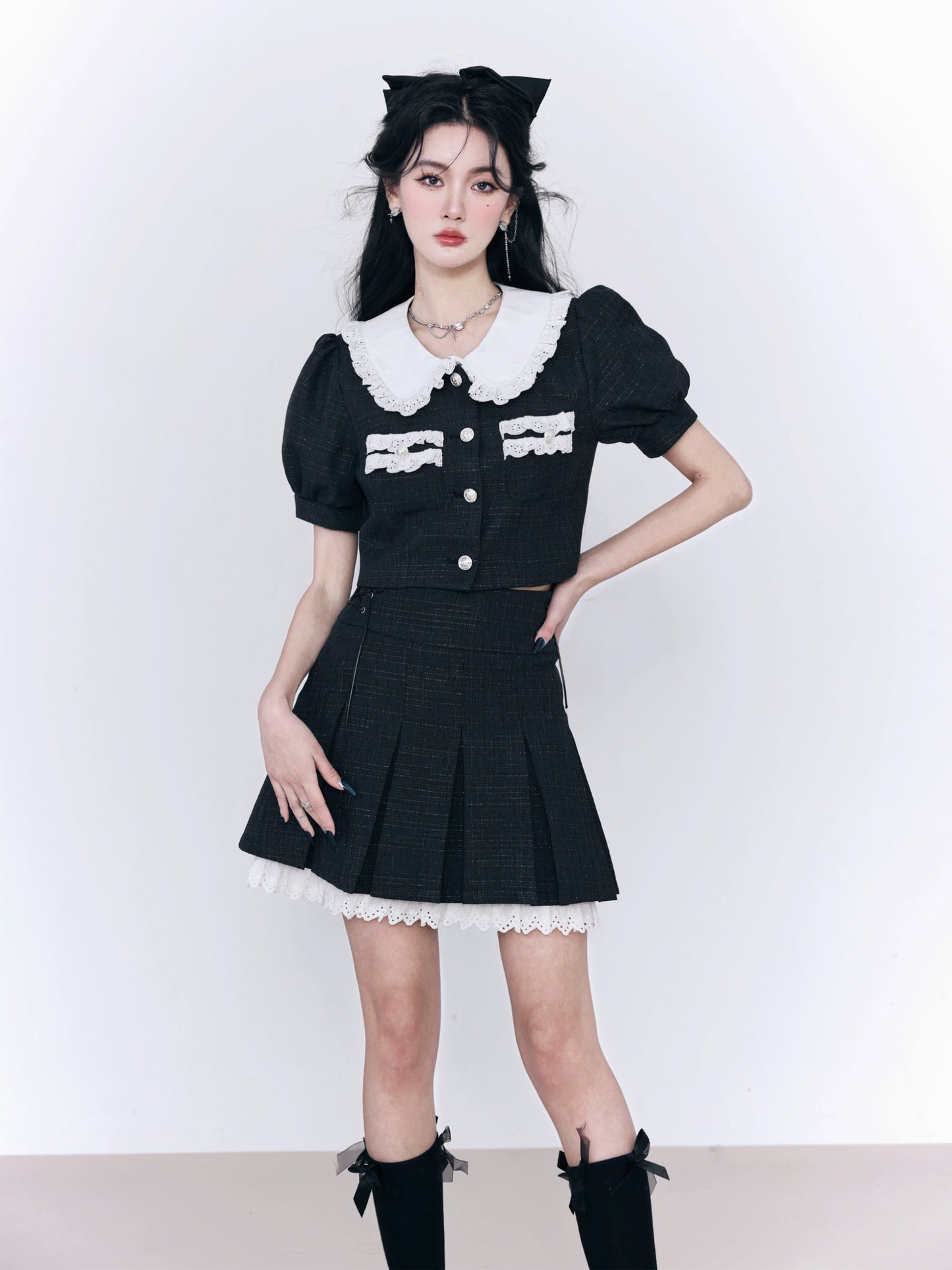 Qianjin Xiaoxiangfeng 100 Pleated Skirt Set