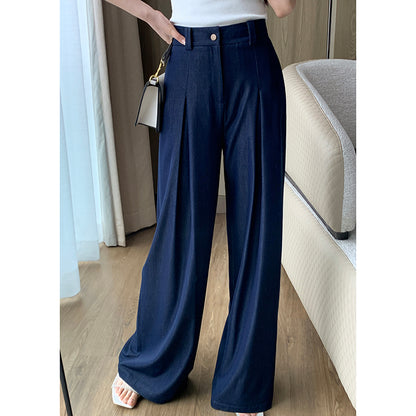 Wide-Leg Denim Pants