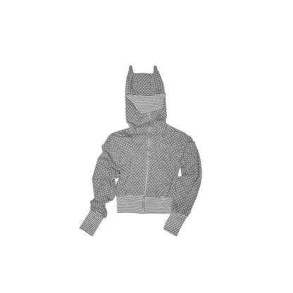 Polka Dot Devil Horn Cropped Hoodie – Slim Fit Streetwear Jacket