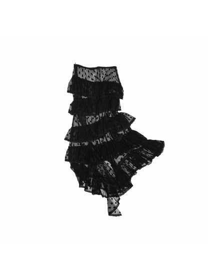 Polka Dot Lace Patchwork Skirt