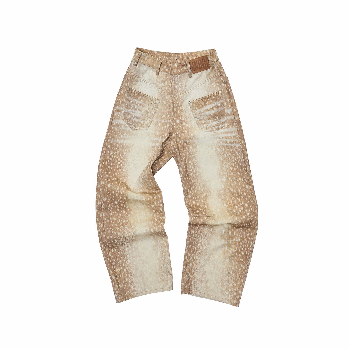 Fawn Embroidered Wide-Leg Jeans