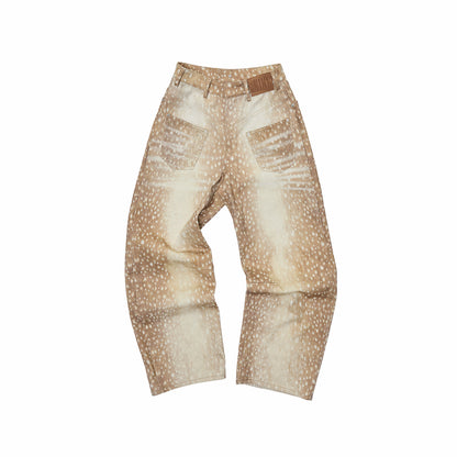 Fawn Embroidered Wide-Leg Jeans