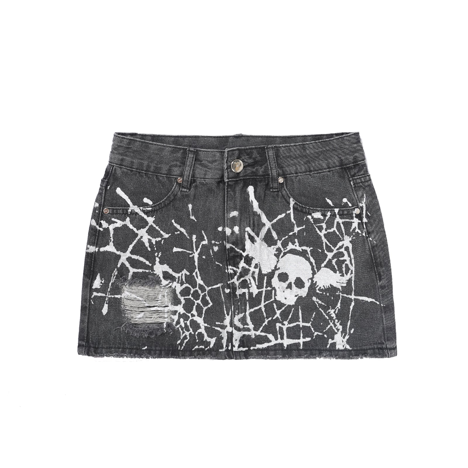 Skull Print Denim Street Set