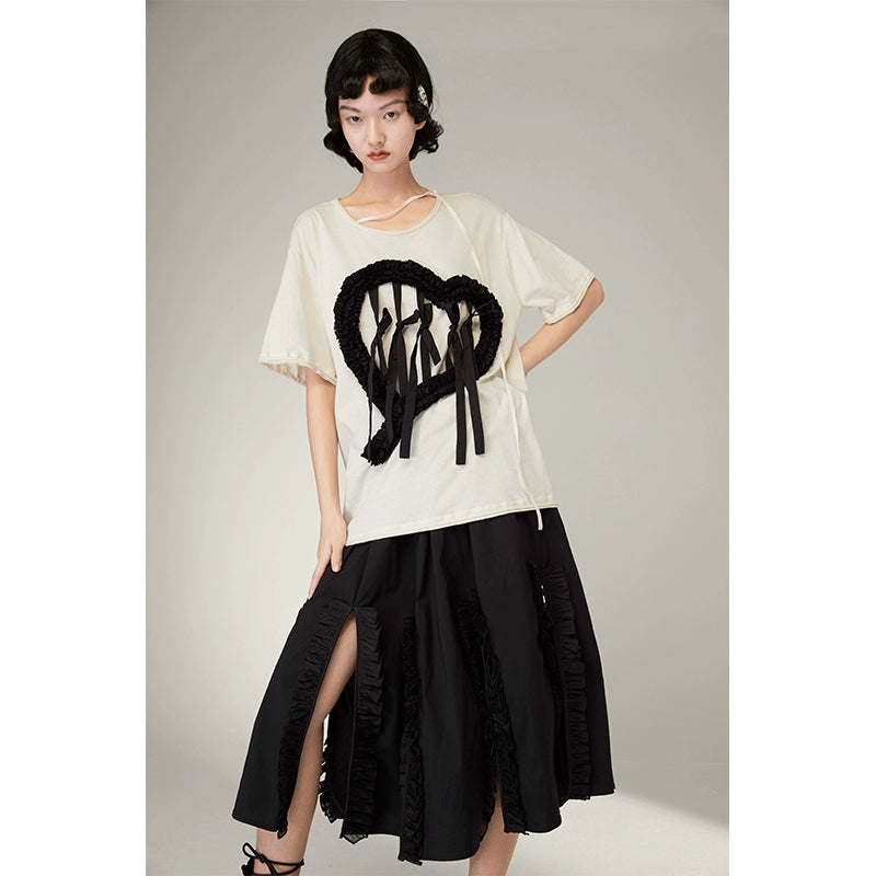 Love Lace - Tie Bow Loose T-shirt