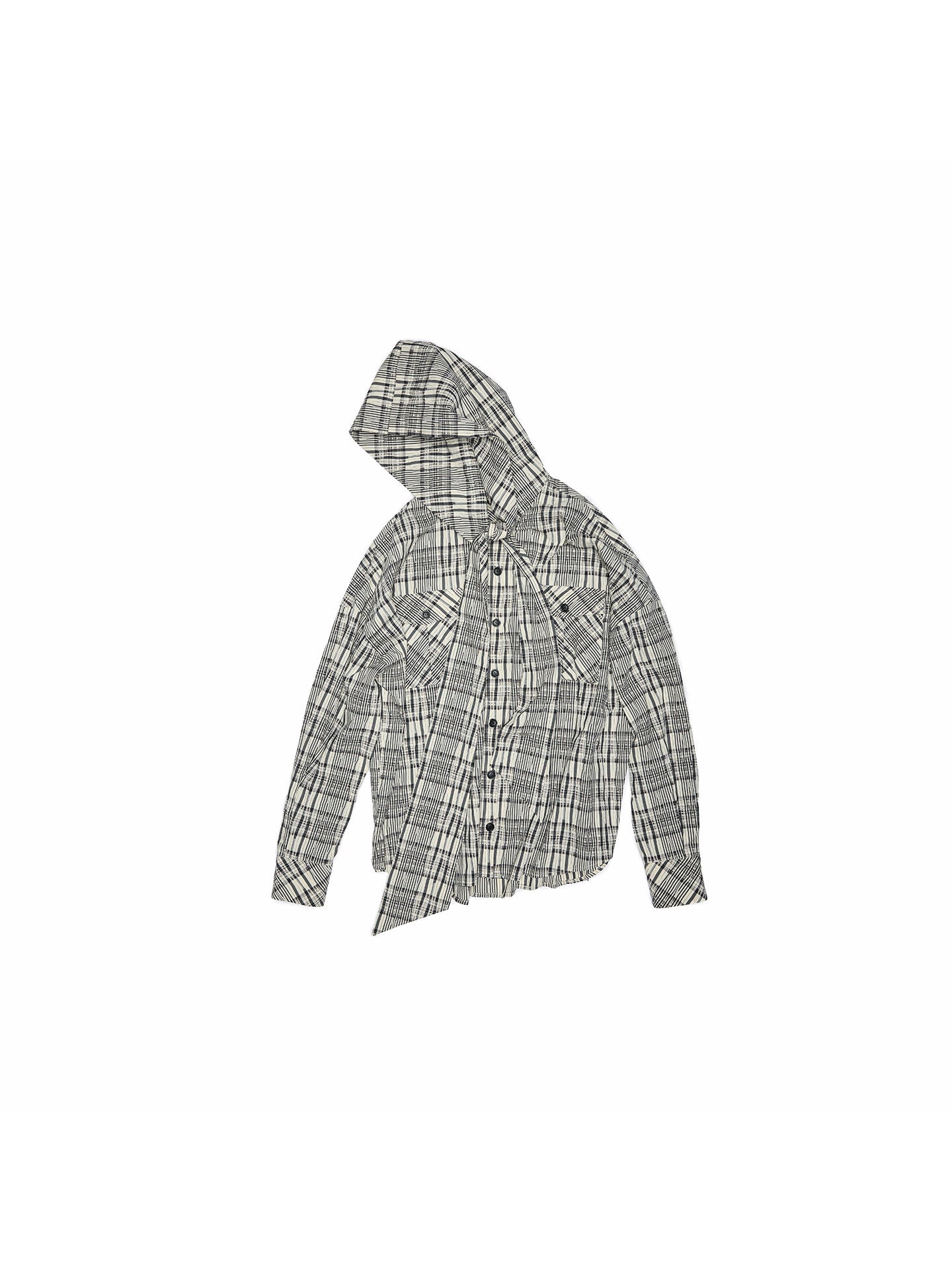 Plaid Hoodie & Wide-Leg Pants Set