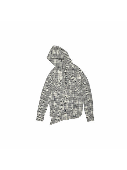 Plaid Hoodie & Wide-Leg Pants Set