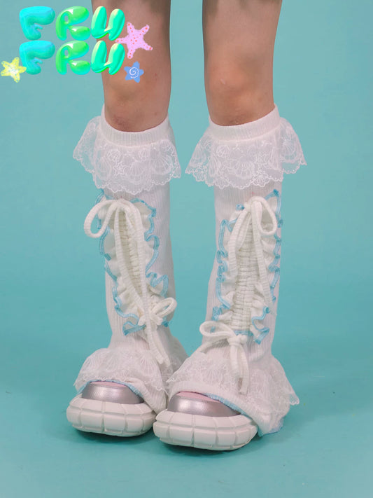 Gollum Store Original Design Girls' Y2K Summer White Lace Lace Sweetheart Sock Covers