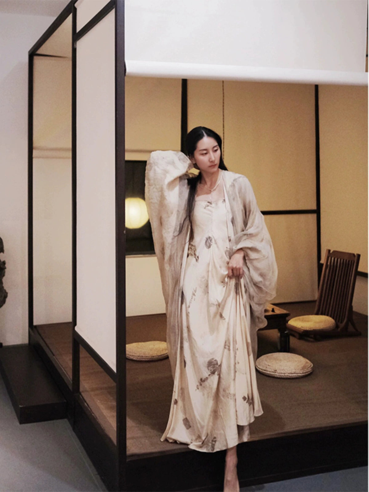 New Chinese Plant-Dye Dress – Luxe National-Style Long Skirt Suit