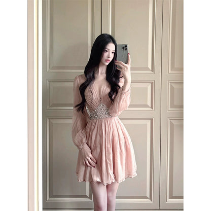 Plant-Dyed Slip Dress – National Style Luxe Long Skirt for High-End Wear