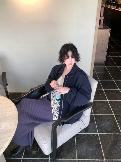 Slim-Fit High-Waisted Knit Midi Skirt – Hong Kong Retro Autumn Essential