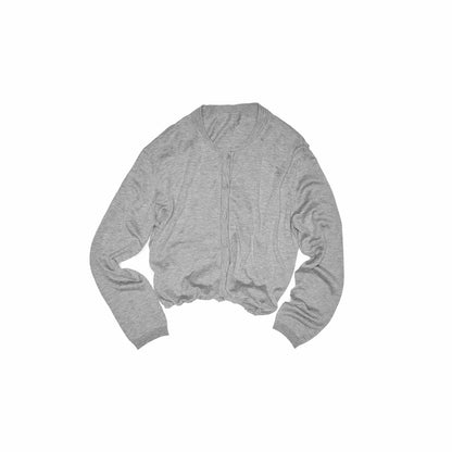 Tulip Sleeve Wool Knit Cardigan