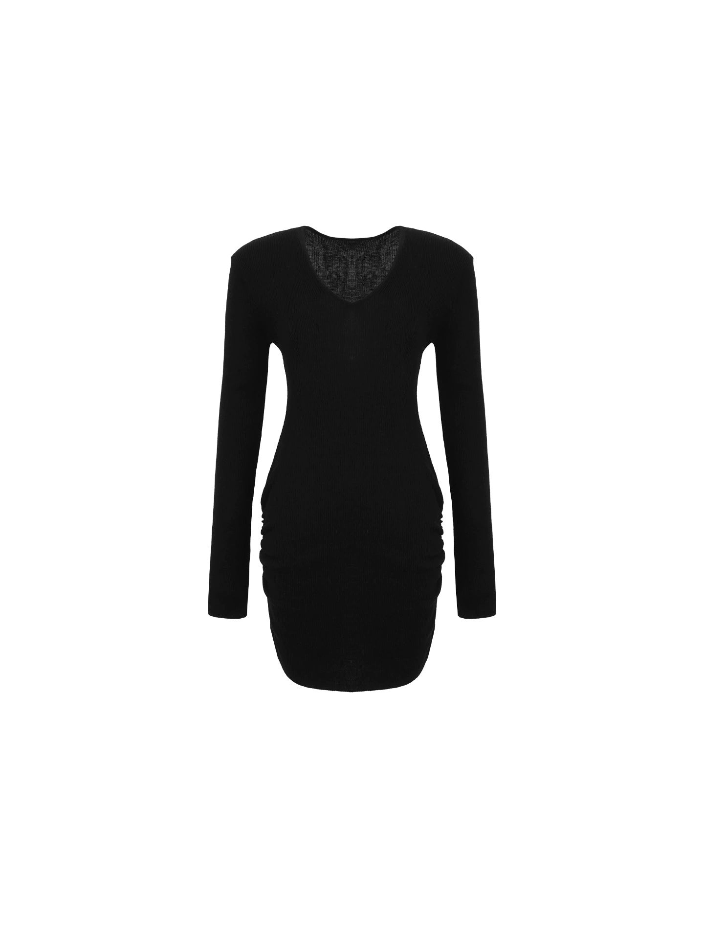 Fine Wool-Blend V-Neck Knit Inner Dress – Hong Kong Retro Fall Collection