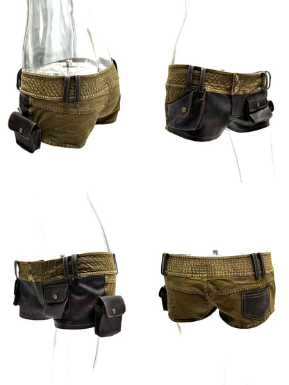 Leather Wash Multi Pocket Shorts