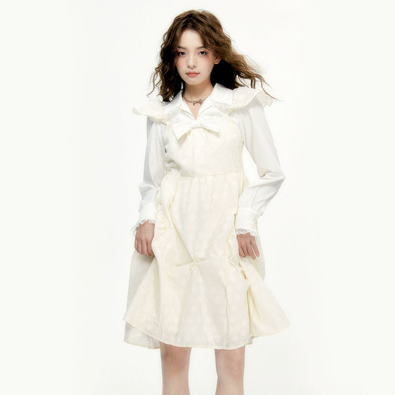 White Pleated Dress