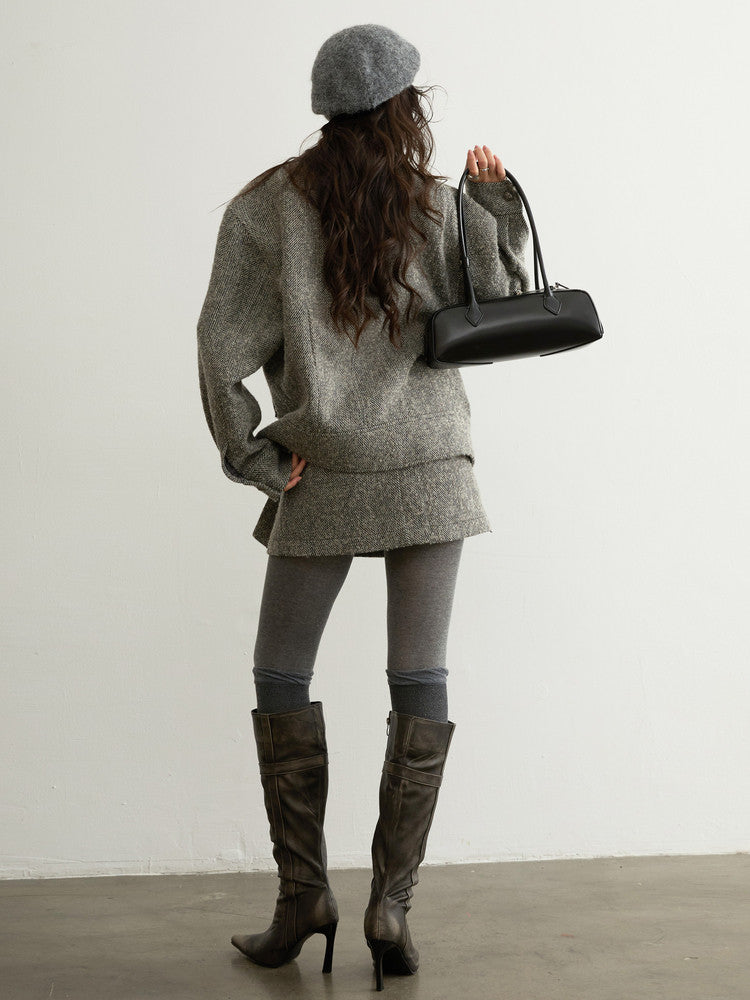 Oversized Herringbone Wool Jacket | Urban Workwear 25AW Coat