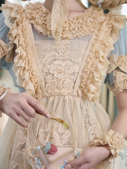Cream Lace Rococo Apron | Vintage French Doll Accessory