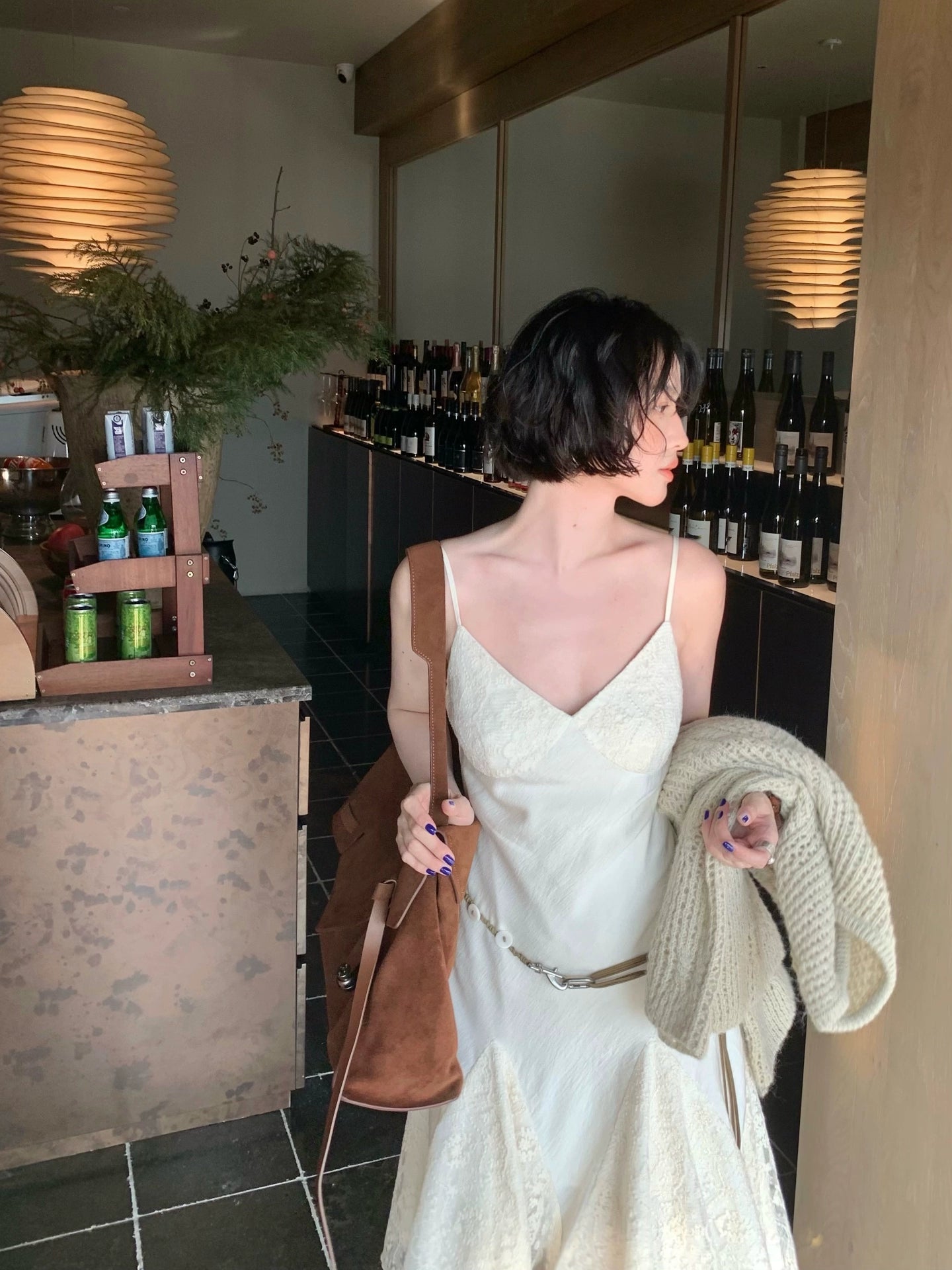 Moonlight Man Lace-Trim Suspender Dress – Hong Kong Retro Autumn