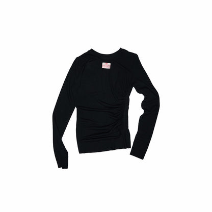Asymmetric Pleated Long Sleeve Top