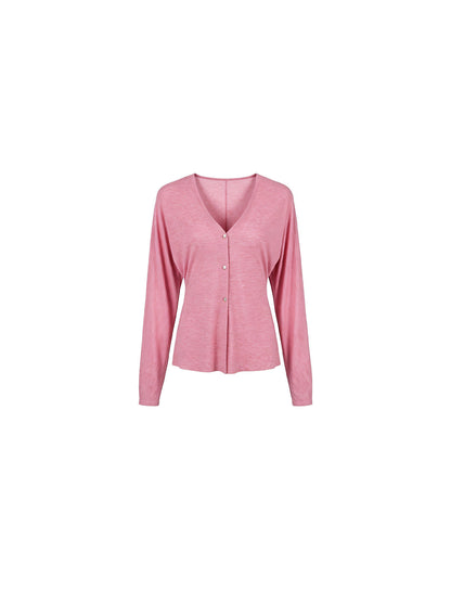 Relaxed V-Neck Knit Cardigan